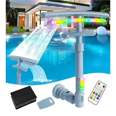 Fonte solar para piscina cachoeira com luzes controle remoto para fonte de piscina - Imagem 1 de 4