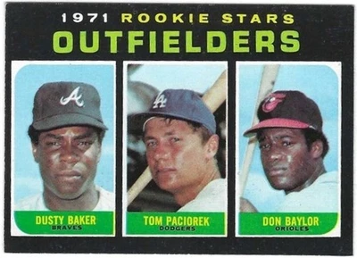 Tarjeta de novato Topps Don Baylor 1971/Dusty Baker/Tom Paciorek #709 Foto 1 de 2