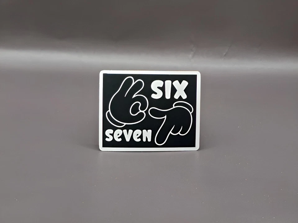 67 calcomanías de vinilo Six Seven Meme pegatinas manos tendencia divertida jerga cultura pop Bruh Foto 1 de 1