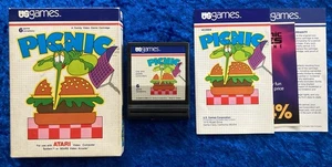 PICNIC VINTAGE ATARI 2600 VIDEO GAME w/ BOX and MANUAL U.S. GAMES SEARS - Picture 1 of 2