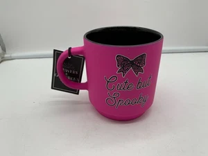 Cobwebs & Cauldrons Ceramic 18oz Neon Pink Cute but Spooky Mug AA02B61006 - Picture 1 of 8