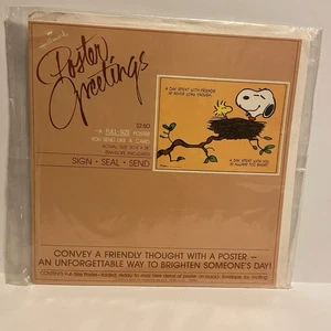 Hallmark Snoopy Woodstock Peanuts Poster Grüße Umschlag 1979 Vintage Friends - Bild 1 von 3