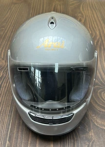 ARAI Men's Snell Signet-E Solid Silver Gloss Street Motorcycle Helmet Size XXL - Picture 1 of 22