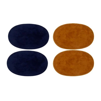 Packung Mit 2 Paar Ovalen Ellbogen- Und Knieflicken Zum Aufnähen, Kaffeeblau, - Bild 1 von 4