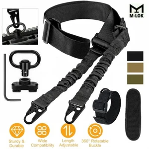 Tactical 2 Point Sling QD Swivel Rifle Adjustable Gun Sling Strap w/ MLOK Swivel - Picture 1 of 36