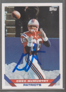Greg McMurtry 1993 autografiado - Patriots - Imagen 1 de 1