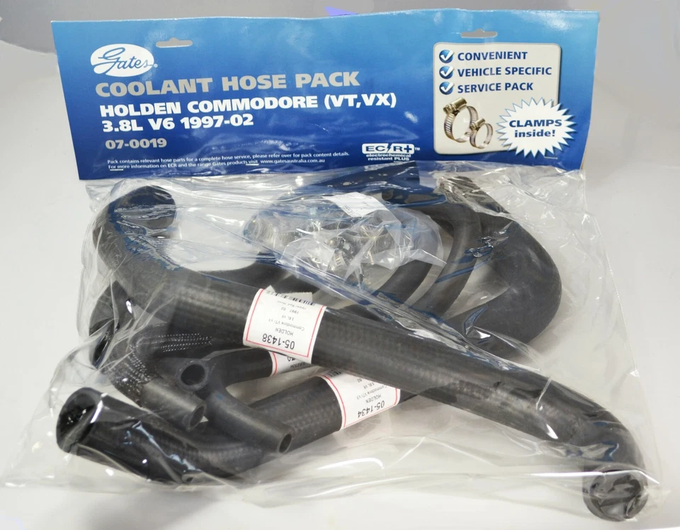 Gates Radiator Hose kit 07-0019 Holden Commodore 97-02 VT,VX,WH 3.8L EcotecEFI  - image 1 of 1