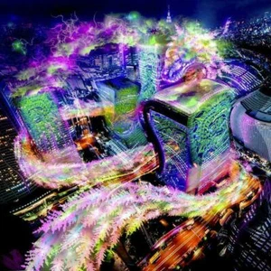 UV Backdrop Black Light Tapestry Psychedelic Art Banner Fluoro Psy Wall Hanging - Picture 1 of 1