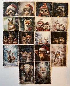 Christmas Animals Paper Pack A5 9 Sheets Scrapbook Card Journal #4329 -Tonya - Picture 1 of 13