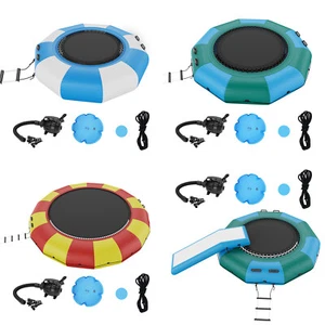 VEVOR 6.5/10/12/13/15/17ft Inflatable Water Trampoline Swim Platform Bounce - Picture 1 of 158