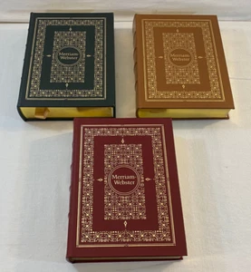Easton Press Merriam-Webster Collegiate Dictionary Thesaurus + Eng Usage 3 Vols - Picture 1 of 23