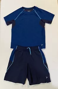 Antiguo conjunto de rendimiento de malla Go-Dry azul oscuro azul marino activo para niños talla M (8) - Imagen 1 de 5