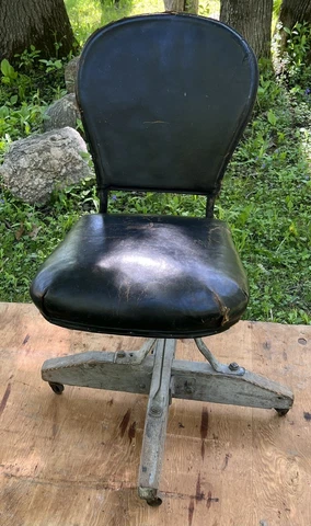 Antique Industrial Cast Iron Folding Chair On Wheels Folk Art Railroad Train Car Cover