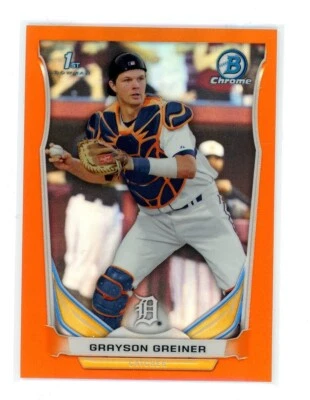 2014 Bowman Draft #CDP99 Grayson Greiner Chrome Orange Refractors #/25 - Image 1 of 2