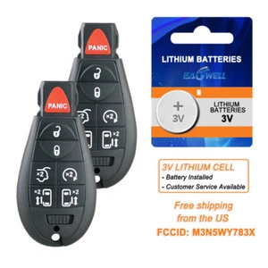 2 Uncut Keyless Remote Key Fob for Chrysler Town & Country 2008-2016 M3N5WY783X - Picture 1 of 12