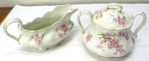 Vintage Johnson Brothers England Cherry Blossom Gravy Sugar White w/ Flowers - Picture 1 of 10