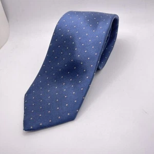 Cravatta collo Oscar De La Renta a pois 100% seta blu navy USA - Foto 1 di 4