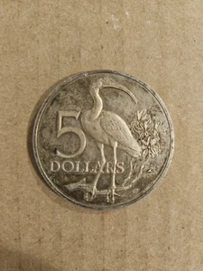Trinidad and Tobago 1973 .925% Silver 5 Dollar Silver Coin Toned - Picture 1 of 2