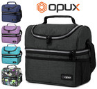 Double Deck Lunch Bag Dual Compartment for Women Men Work Office Insulated Box