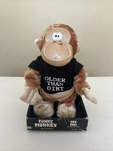 Gemmy Funky Monkey Older Than Dirt Plush Animated Covers The Beatles Birthday - Picture 1 of 5