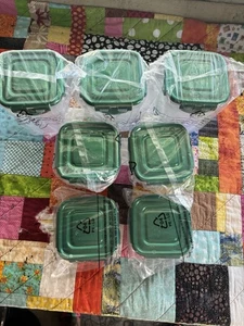 Nuevo en Paquete Lock N Lock 7 Piezas Contenedores Verdes Cuadrados Almacenamiento de Alimentos 8 16 y 24 OZ - Imagen 1 de 5