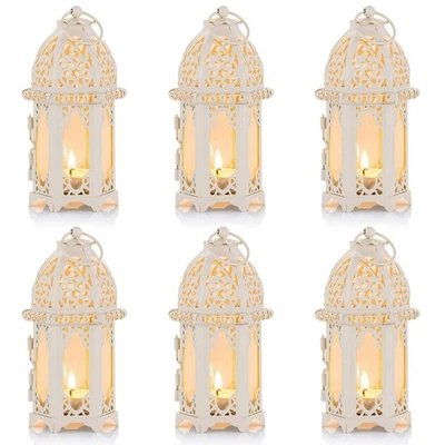 Linterna de vela estilo marroquí NUPTIO 6 piezas - Candelabro Tealight tamaño pequeño... Foto 1 de 4