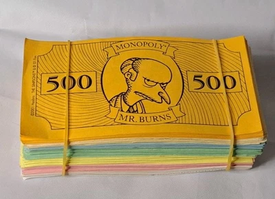 Monopoly Los Simpson Juego de Mesa Lote de Billetes de Dinero Piezas Solo 2000  Foto 1 de 2