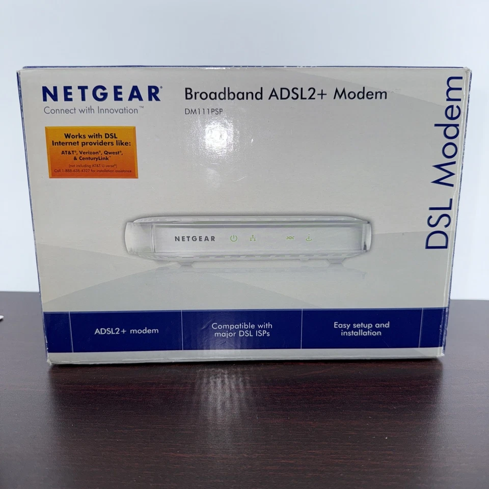 Netgear Broadband Wired Single Ethernet Port ADSL2 Plus Modem See Photos *** - Image 1 of 4