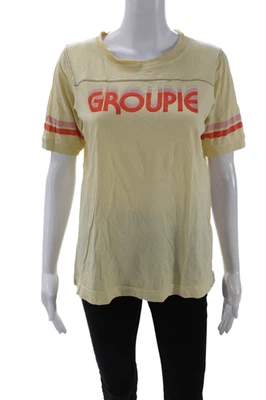 Camiseta Madre Mujer Amarillo Timbre Gráfico Retro Algodón Supima Talla S Foto 1 de 4