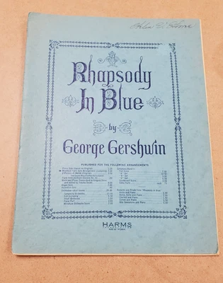 Partituras de piano Rhapsody in Blue George Gershwin - HARMS New York 1927 Foto 1 de 4