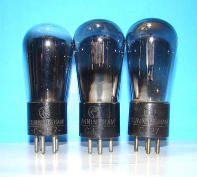 Type C 327 Cunningham radio audio electron vacuum 3 tubes valves Globe 227 27 - Image 1 of 3