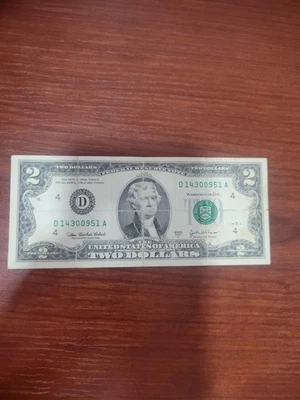 2003A - $2 Two Dollar Bill - D14300951A - Image 1 of 4