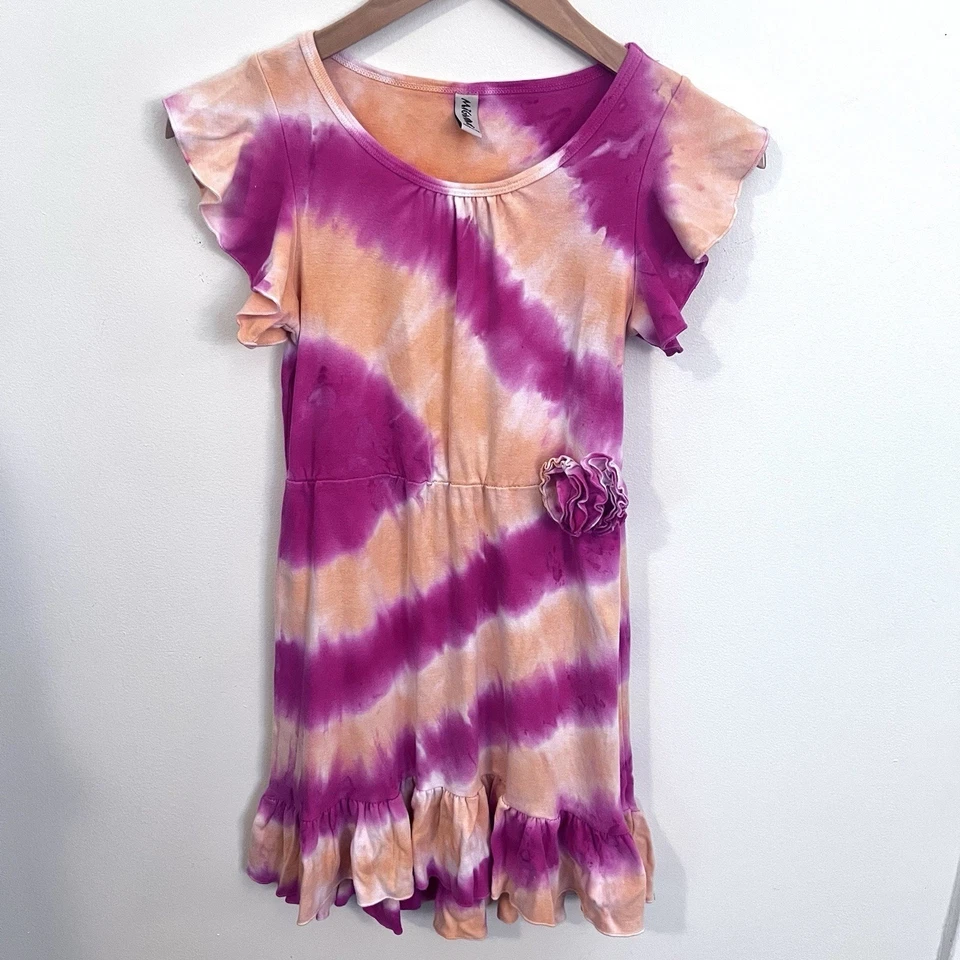 Vestido Mignone Niña Tie Dye Talla 8 Verano Fiesta Colorido Algodón Rosa y Naranja Foto 1 de 4