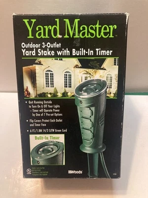 NUEVO Woods Yard Master Exterior Estaca de 3 Salidas con Temporizador Incorporado 17321 Foto 1 de 2