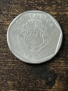 1985 Costa Rica 5 Colones Actual Coin TK7278* - Picture 1 of 3