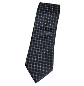 TINO COSMA Men's 100% Silk Necktie LUXURY Tie XL Blue Geometric W:3.7" EUC - Picture 1 of 5