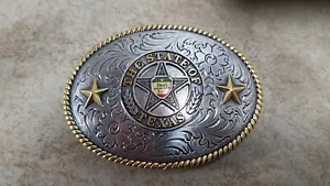 Nocona State of Texas with Gold Rope Edge Western Belt Buckle (VBM0509) - Picture 1 of 5