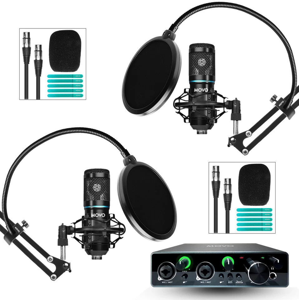 Movo PodKit2A Podcast Equipment Bundle for 2 - Image 1 of 4
