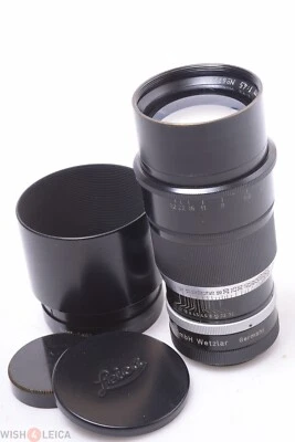 ✅ LEICA 200MM, 20CM 4.5 TELYT MINTY* LENS FOR VISOFLEX OR PLOOT W/ CAPS & HOOD - Image 1 of 4