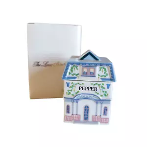 Barattolo pepe Lenox Spice Village fine porcellana fatto a mano con coperchio e scatola vintage 1989 - Foto 1 di 6