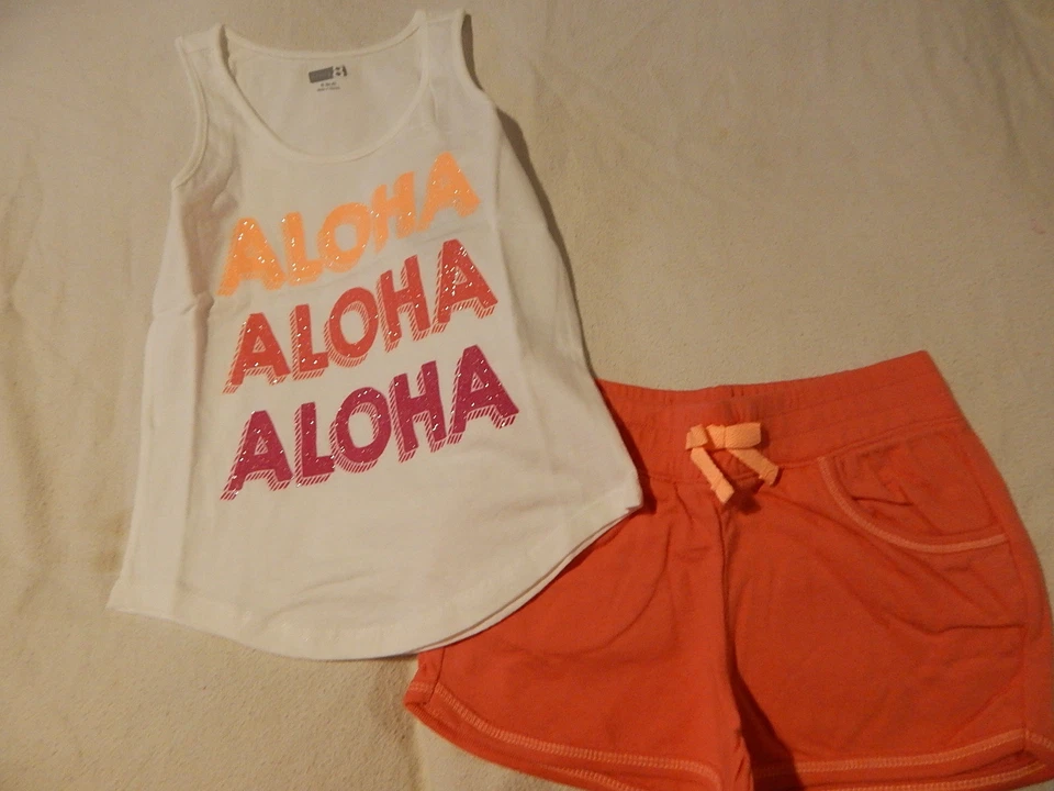 NUEVO CON ETIQUETAS TOP Y PANTALONES CORTOS 5T 5-6 CRAZY 8 de GYMBOREE ALOHA Foto 1 de 1