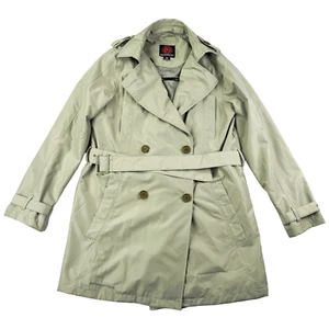ScotteVest Trench Coat Women Medium Travel Jacket Green Hidden Pockets EDC TEC - Picture 1 of 19