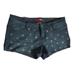 BONGO Jean Shorts Junior Size 15 Black Rhinestone Embellished - Picture 1 of 10