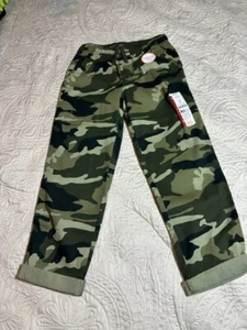 Boys Pull On Pant Elastic Waist Reinforced Knees Camo Pockets Drawstring Sizes 8 - Picture 1 of 9