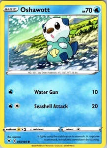 Pokemon TCG Oshawott SWSH Vivid Voltage 033/185 Regular Common Card NM - Picture 1 of 2