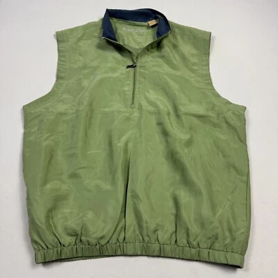 Bobby Chan мужской шелк 1/4 молнии ветровка куртка жилет зеленый средний - Изображение 1 из 4