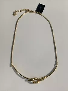Alfani Gold Color Collar Necklace Knot And Rope New - Picture 1 of 9