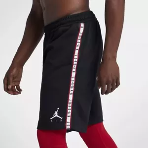 Pantalones cortos de baloncesto de lana Air Jordan HBR AR2216-010 negros y blancos talla grande - Imagen 1 de 11