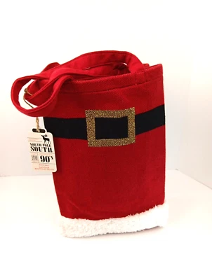 BOLSA REGALO NAVIDAD PARA VINO, TINTO, PARA 2 BOTELLAS, LONA TEJIDA - FUERTE - ¡BONITA! Foto 1 de 4