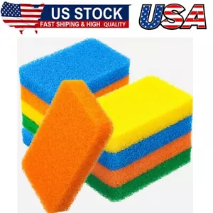 10Pcs Silicone Dish Sponge Silicone Scrubber Reusable Kitchen Scrubbing Cleaning - Picture 1 of 8